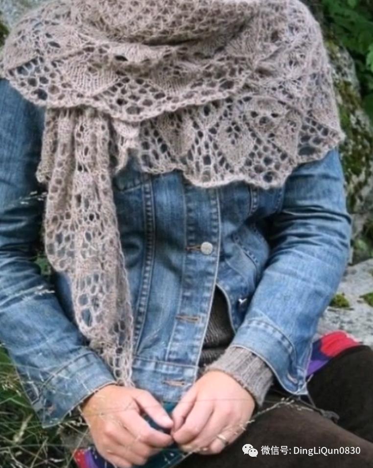 披肩围巾两用针织方法,针织时髦的新型披肩