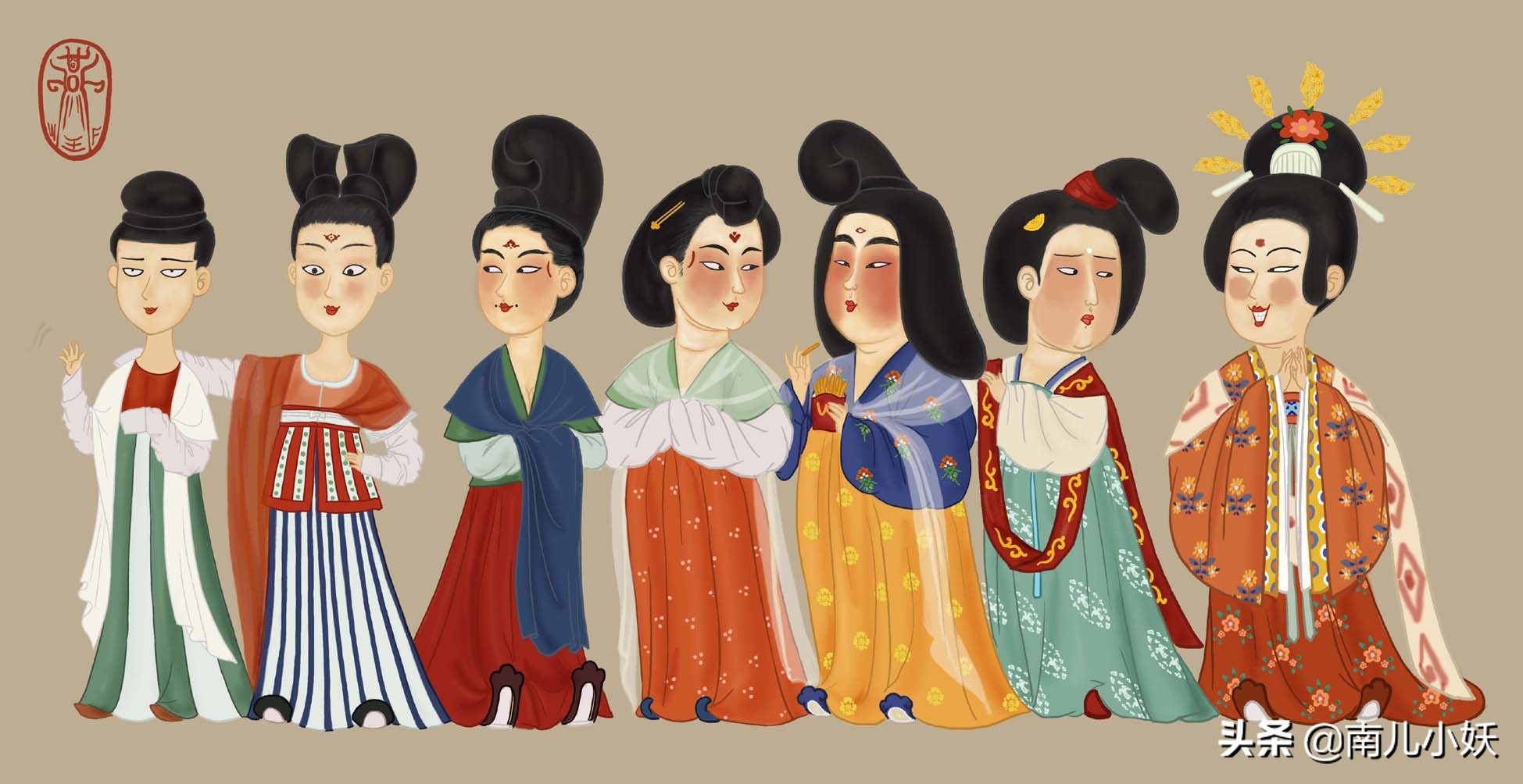 三国时期的发髻,中日韩三国古代发型