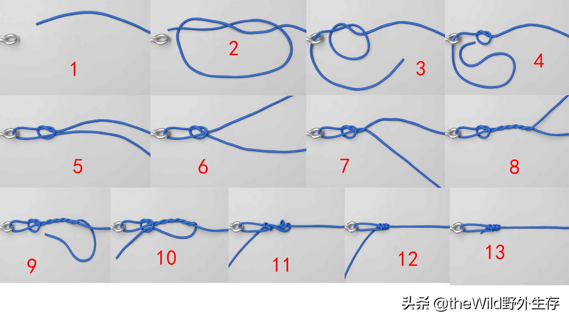户外求生如何打绳结,野外生存25种绳结打法