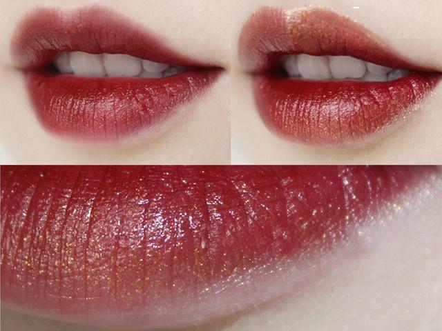 金属质感口红,涂出来是金色的闪耀口红