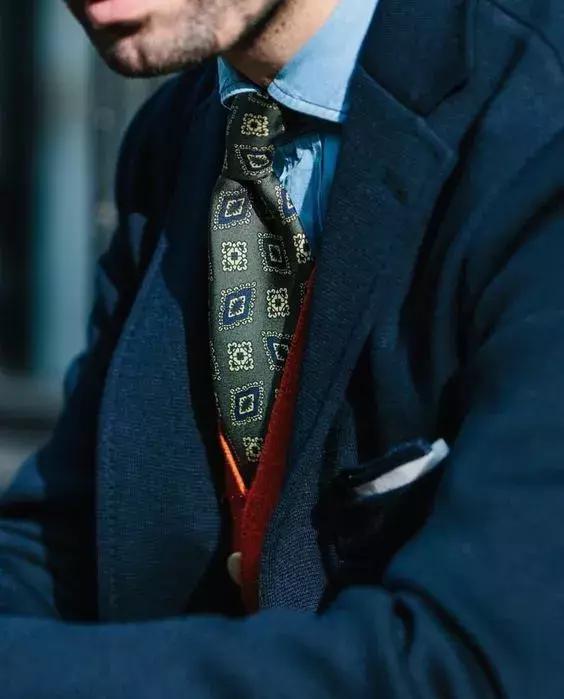 男士英伦雅痞风领带搭配,领带的时尚穿搭男