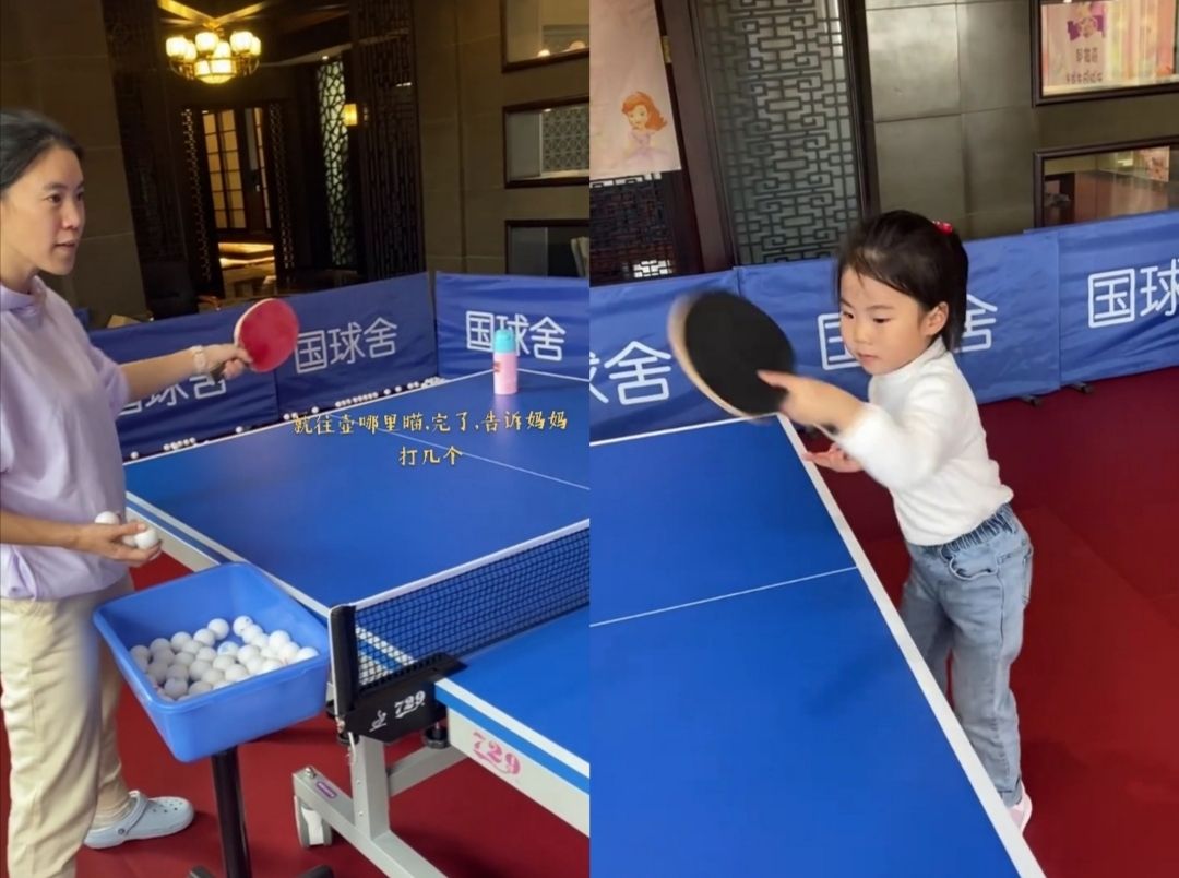 王楠女儿训练哭了,王楠女儿练球哭了