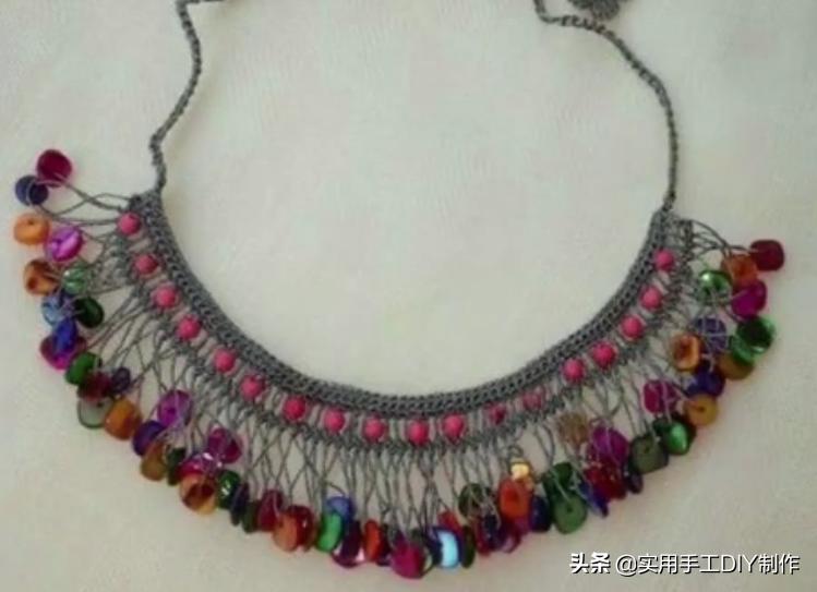 民族风毛衣链高档项链女挂饰品,羊绒衫的手工编织女