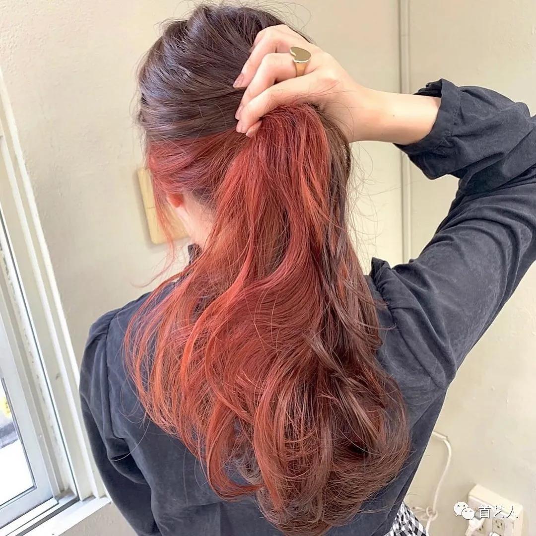 车厘子红棕色发色,发色红棕色系