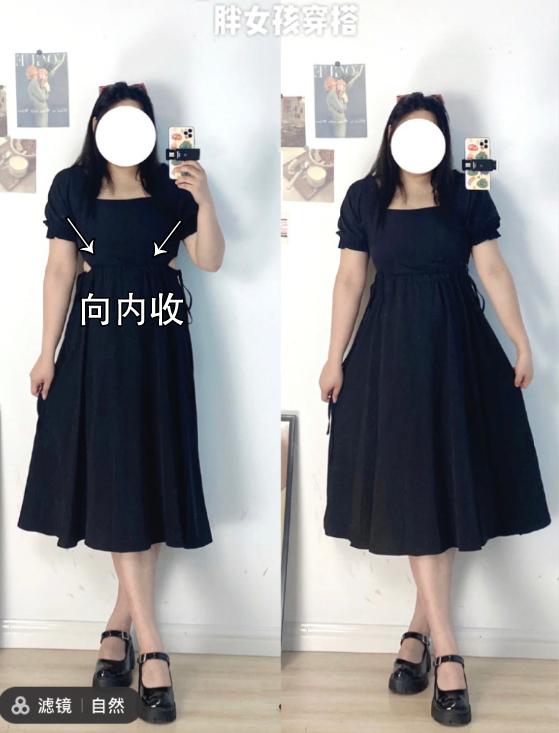 粗腰显瘦连衣裙,女生腰粗肚子大怎么穿衣服