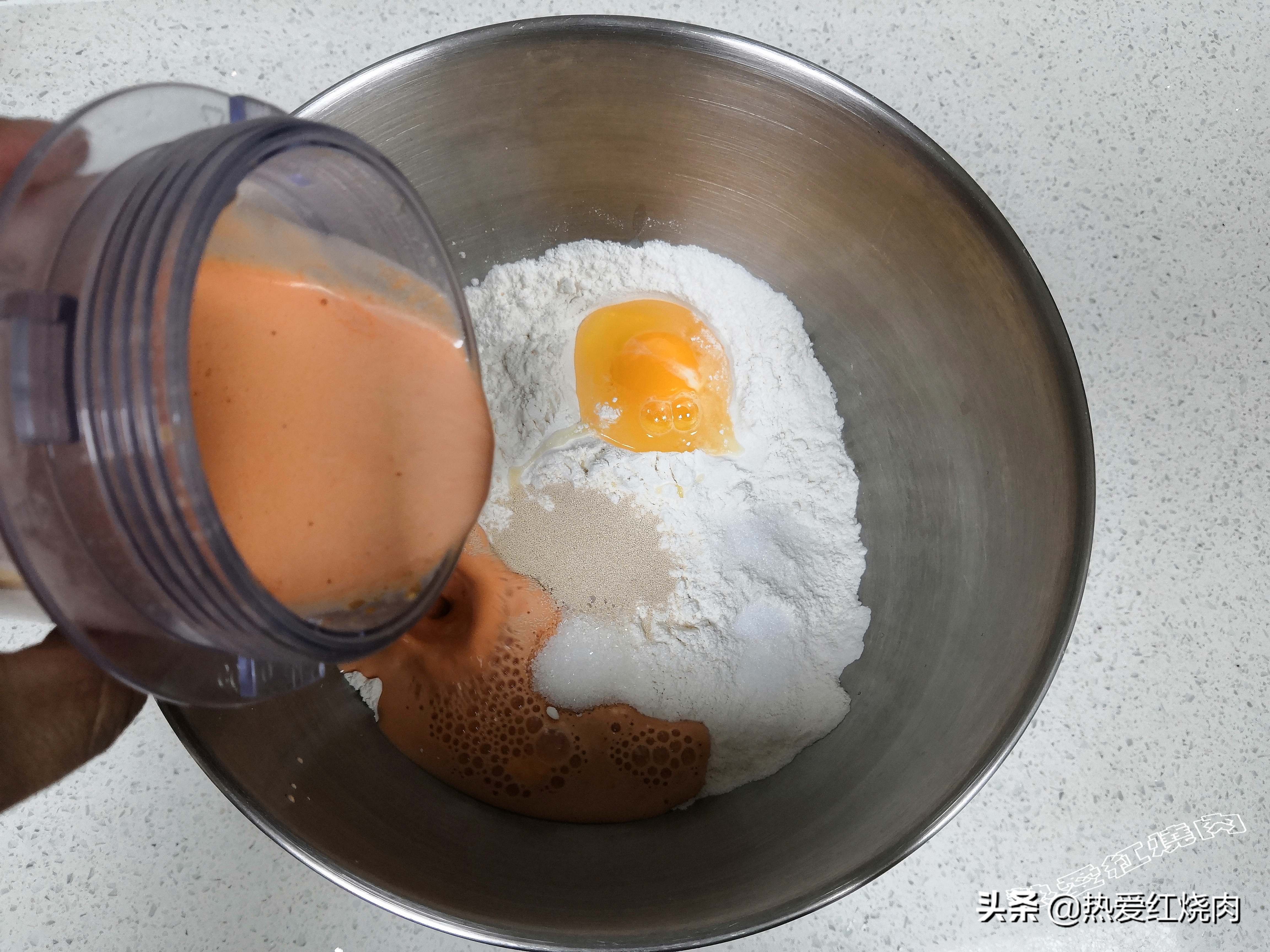 拉丝大面包不用烤箱不加一滴水,柔软拉丝面包烤箱的做法