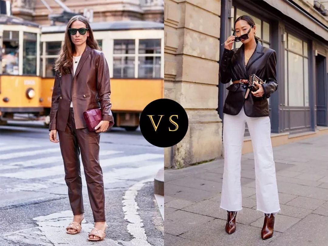 西装款式气场,时尚潮流皮西装