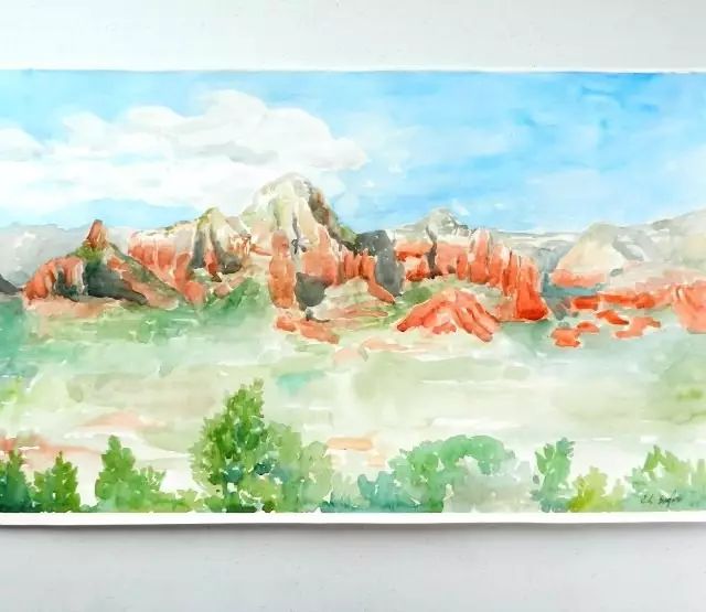 古风背景绘画水彩简单,绘画水彩风景简单