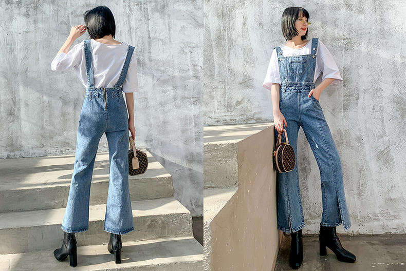 腿粗怎么挑牛仔裤,腿粗胯宽背带裤怎么穿