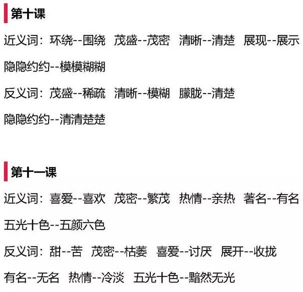 含有反义词的四字词语二年级上册,二年级近义词反义词练习题可打印