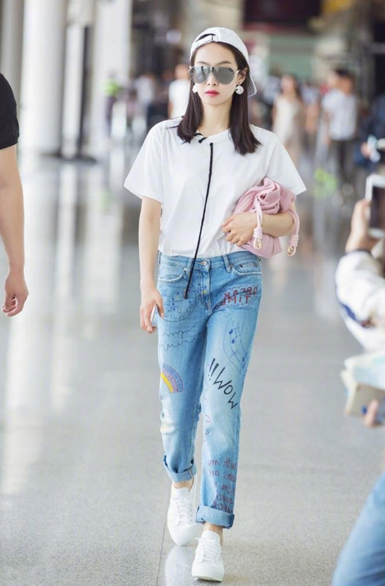 最简单裤子卷边,卷边休闲风格裤