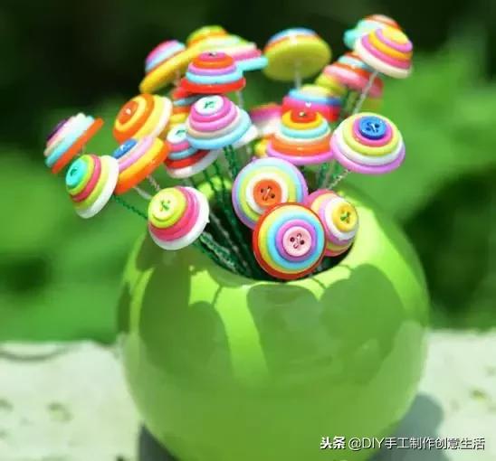 纽扣旧物改造篮子,旧物改造牛仔布做钥匙扣
