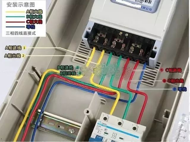 正泰三相电表互感器电流表接线图,三个单相电表使用三相四线接线图