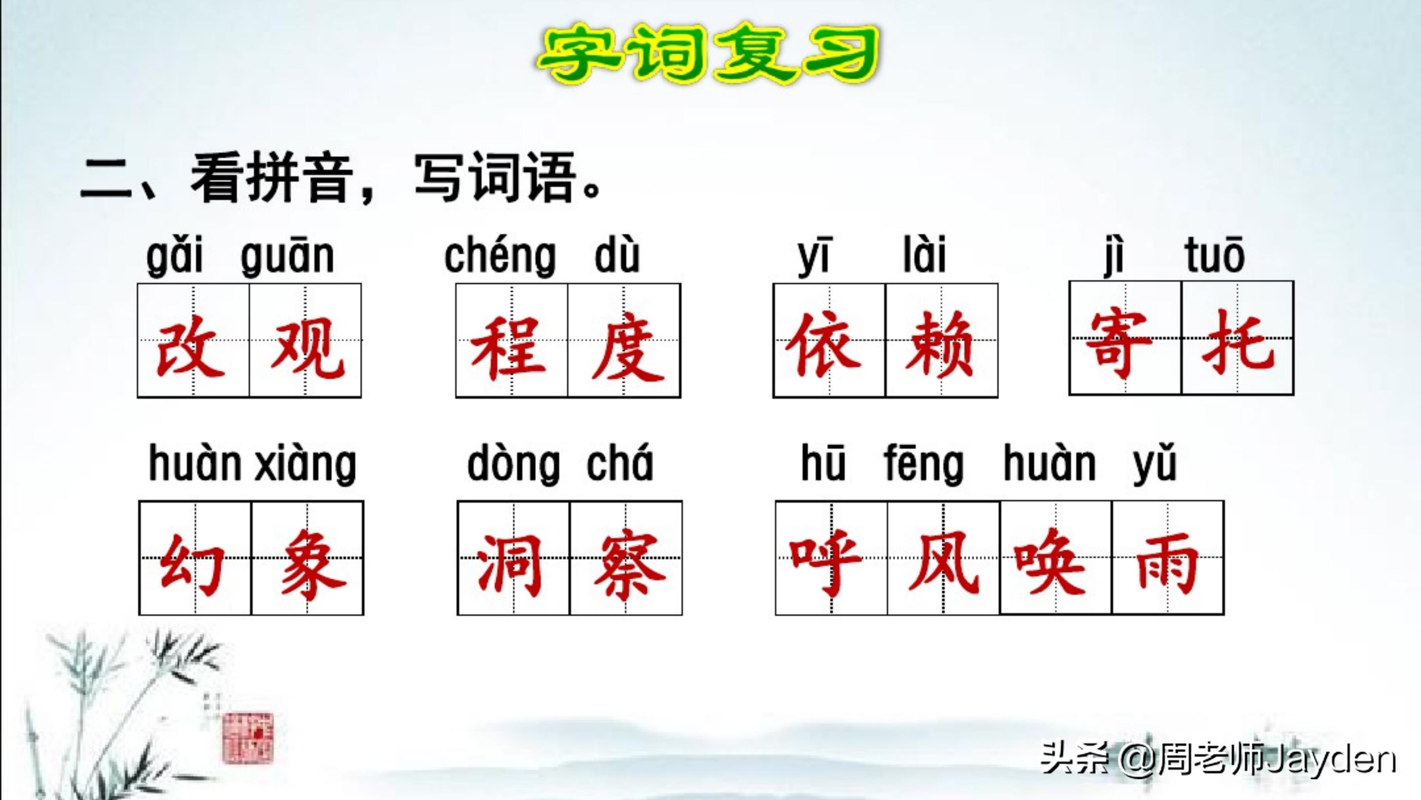 四年级语文上期末总复习梳理导图,四年级语文复习课ppt