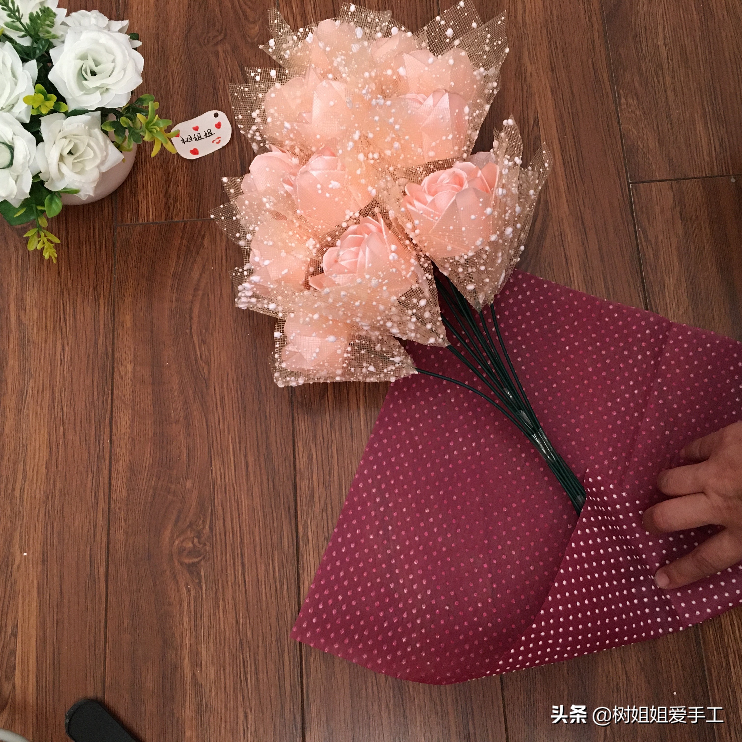 玫瑰花花束包装方法,花束包装玫瑰花