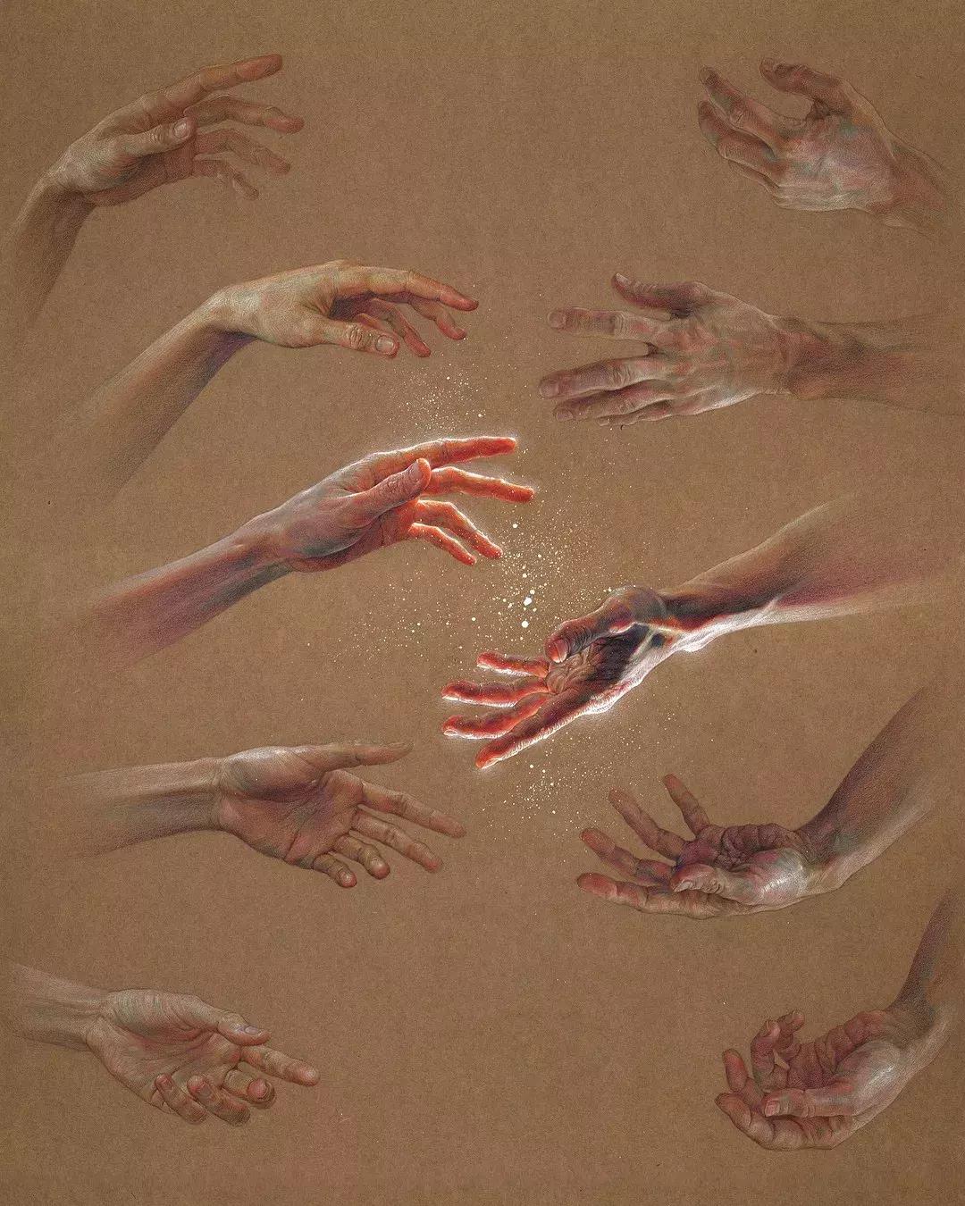 人体彩铅,人体五官彩铅