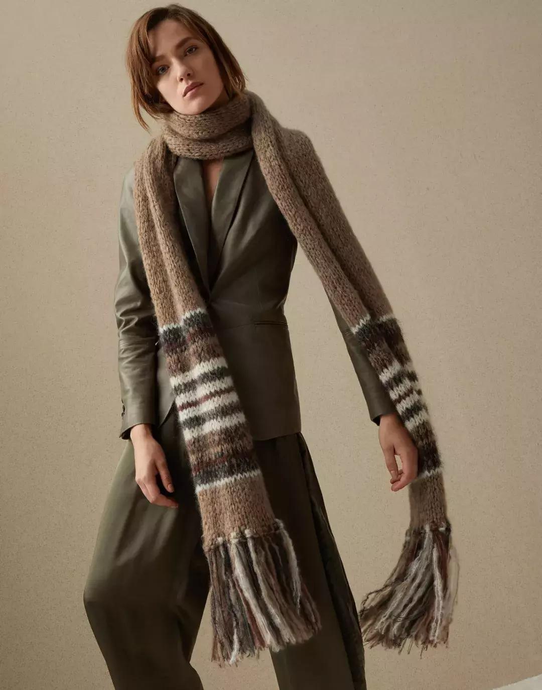 想要冬天穿出高级感,冬天围巾这样系简单又时尚好喜欢