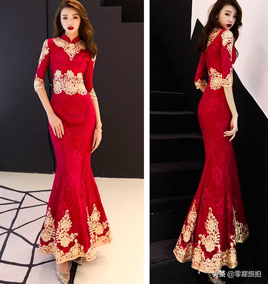 一件别致新颖的黑色敬酒服,一件得体的服装搭配