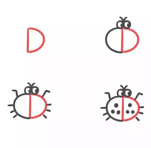 字母动物简笔画,字母变动物简笔画