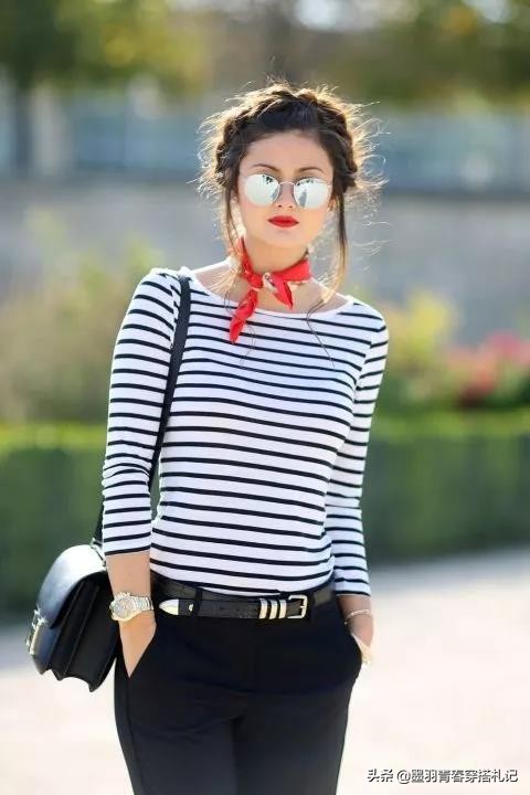 丝巾系法不包头,丝巾配无领衬衫系法