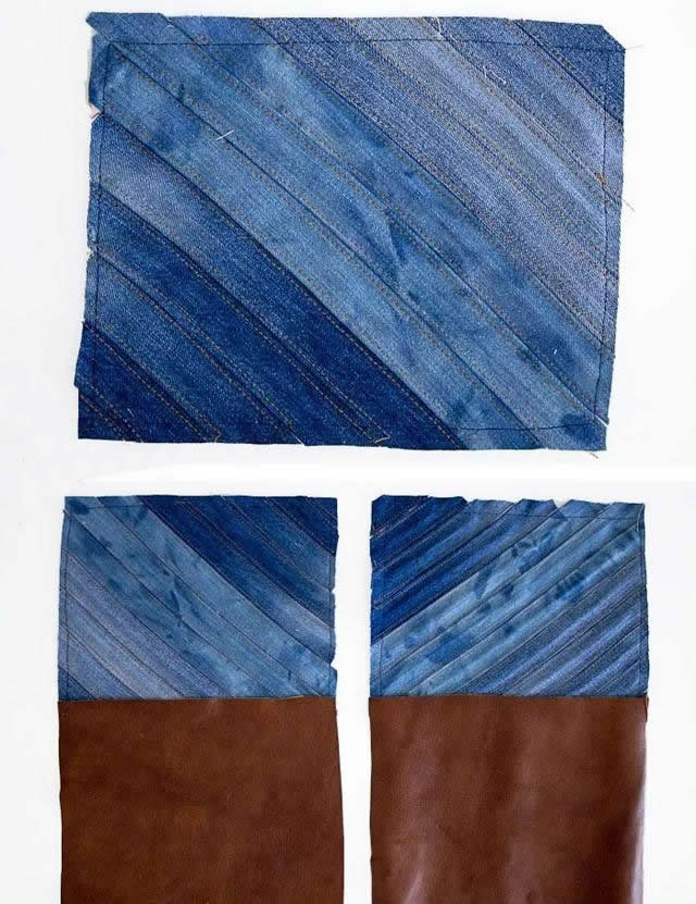 一条牛仔裤改的三个包包制作,旧衣服手工制作牛仔包包大全