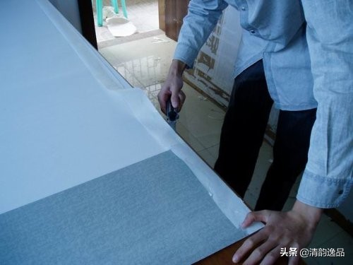 字画木框手工装裱全过程,字画装裱浆糊制作全过程视频