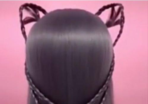 猫耳朵发型怎样能扎好,猫耳尖发型