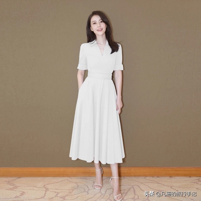 度假风绿色连衣裙,法式桔梗仙女裙​