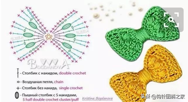 钩针蝴蝶结教程全过程,钩针蝴蝶结图解大全视频