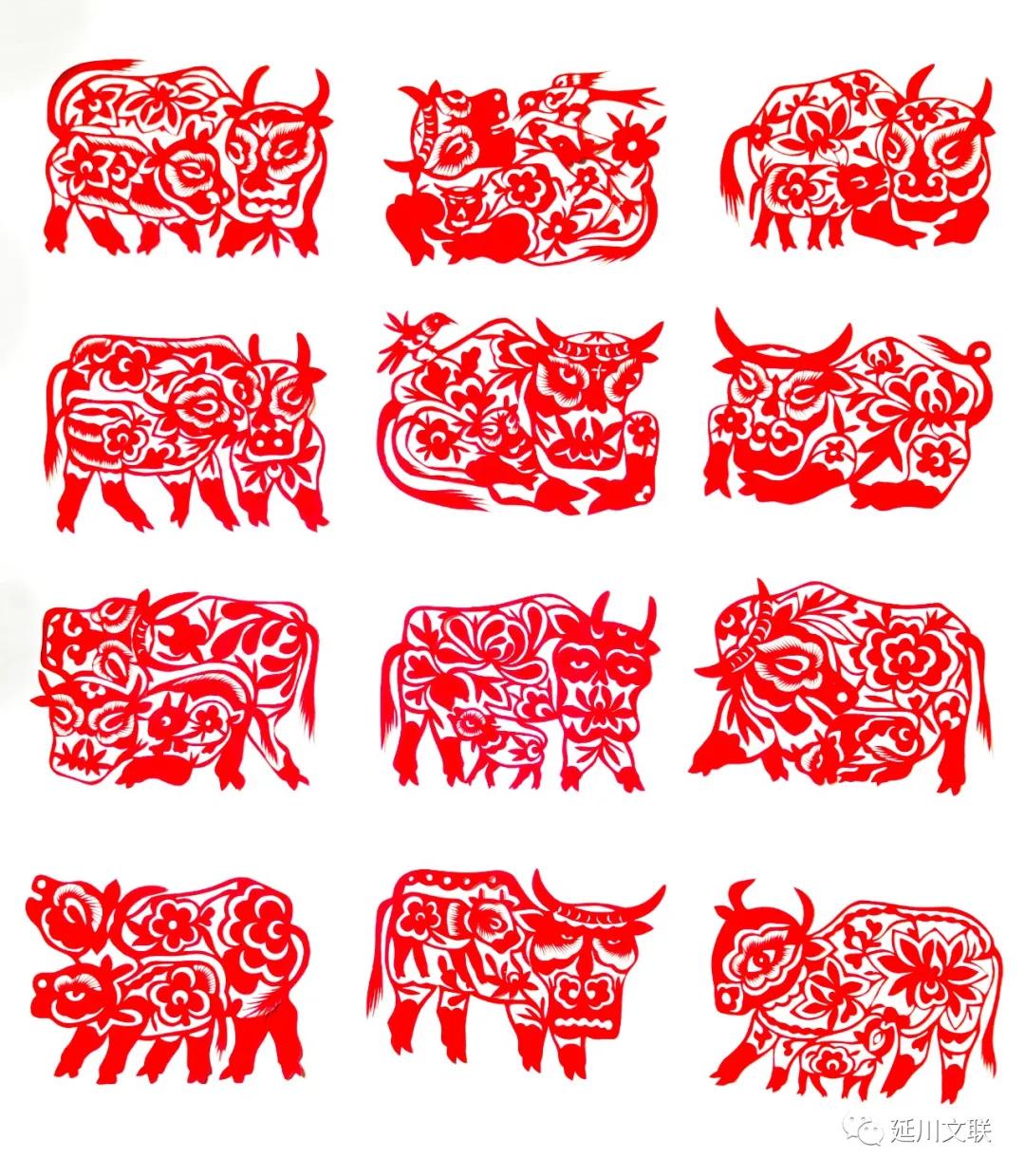 牛年送福手工作品,牛年送吉祥的手工剪纸窗花