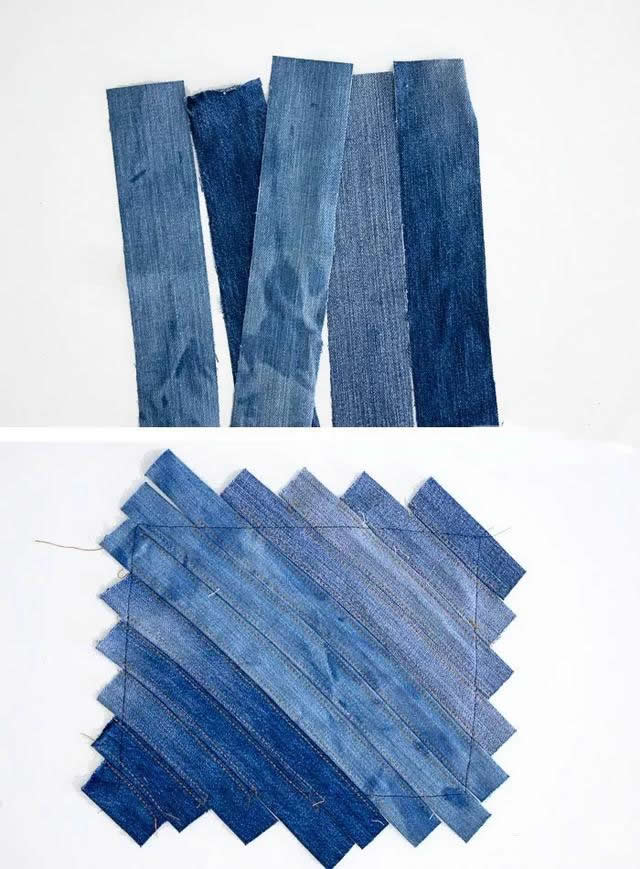 一条牛仔裤改的三个包包制作,旧衣服手工制作牛仔包包大全