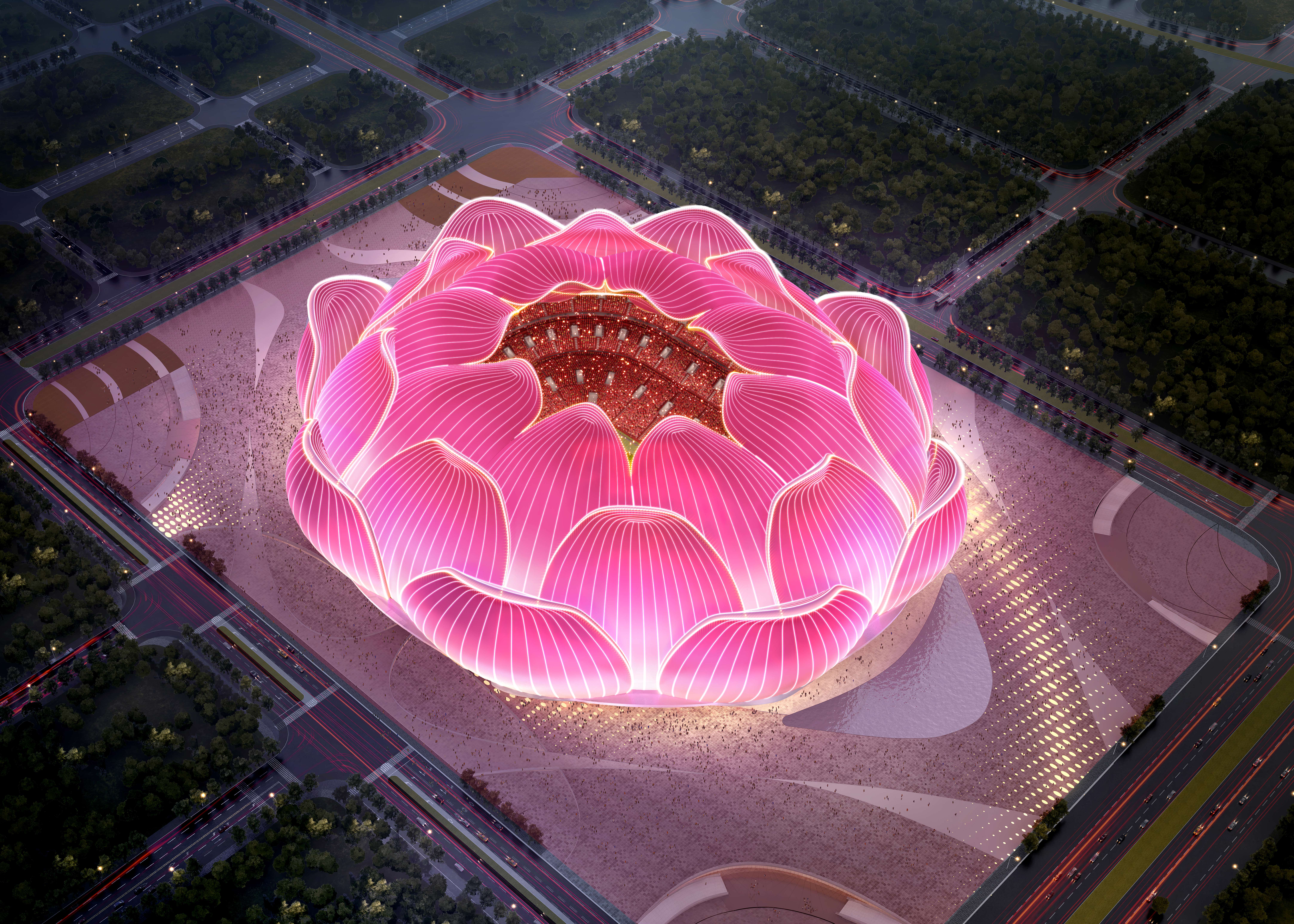 广州恒大足球场灯光秀方案,恒大足球场惊艳亮相图