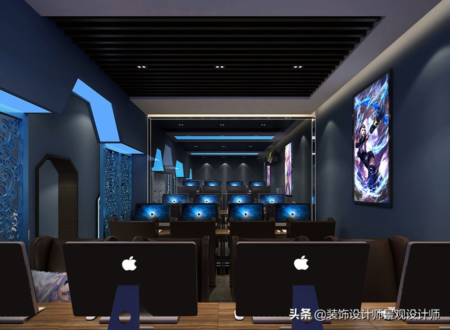 网咖设计方案及效果图,网咖室内设计图片观看