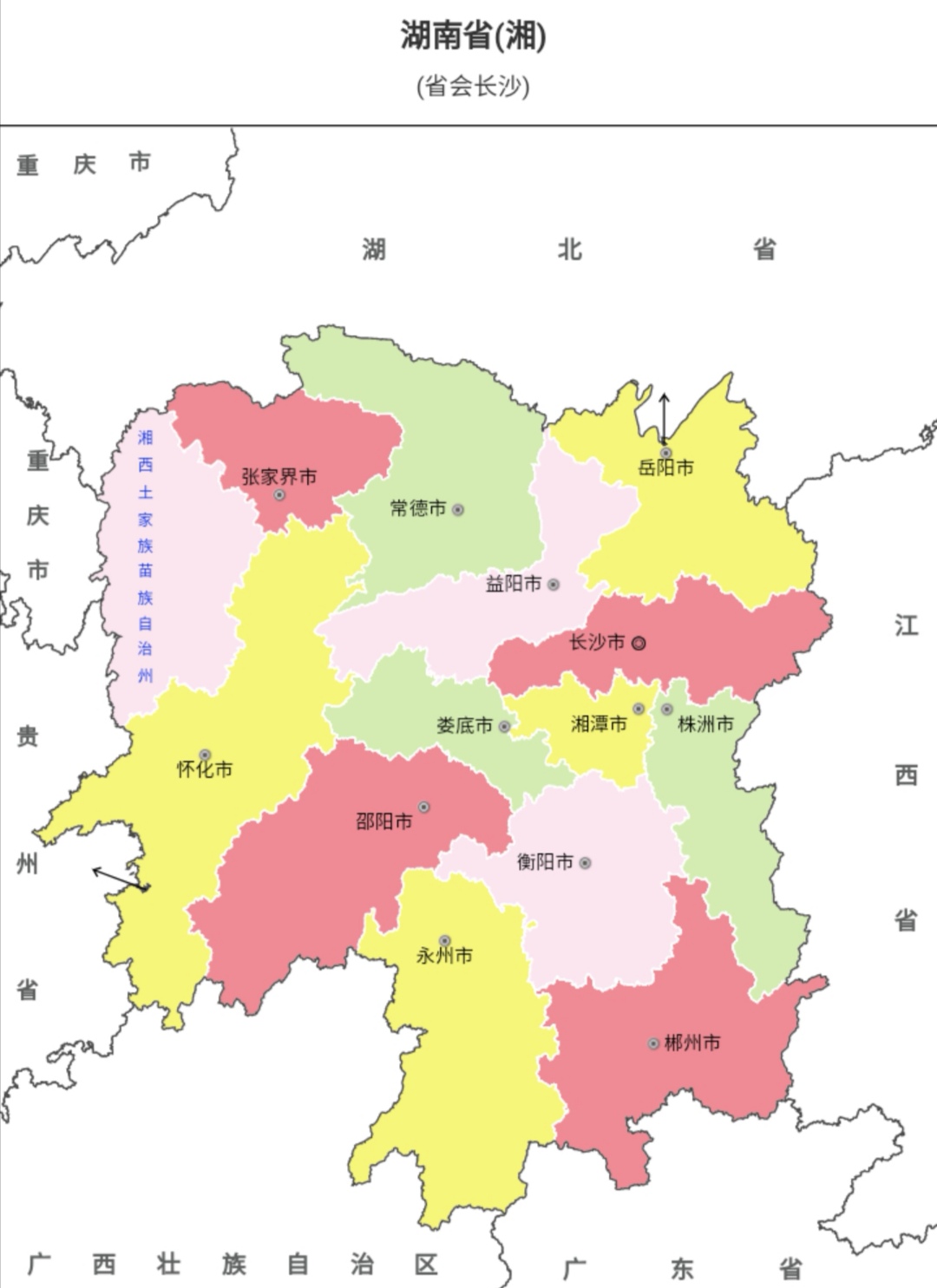湖南湘潭行政地图,1965年湘潭行政区域