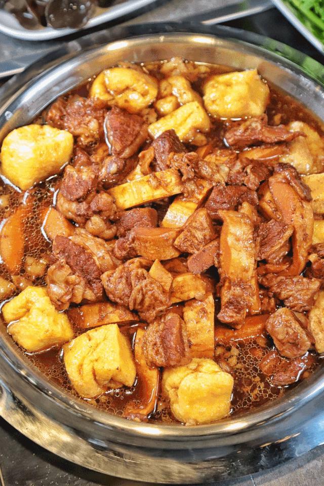 太香了连吃3碗米饭,牛筋牛板筋火锅