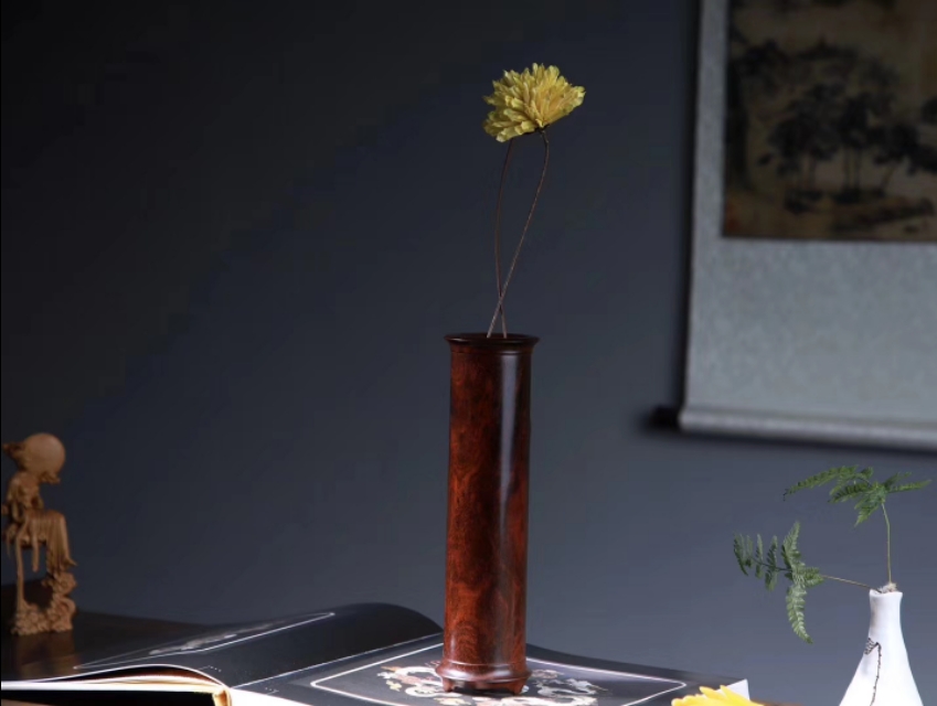 小叶紫檀花瓶摆件,干花瓶大全