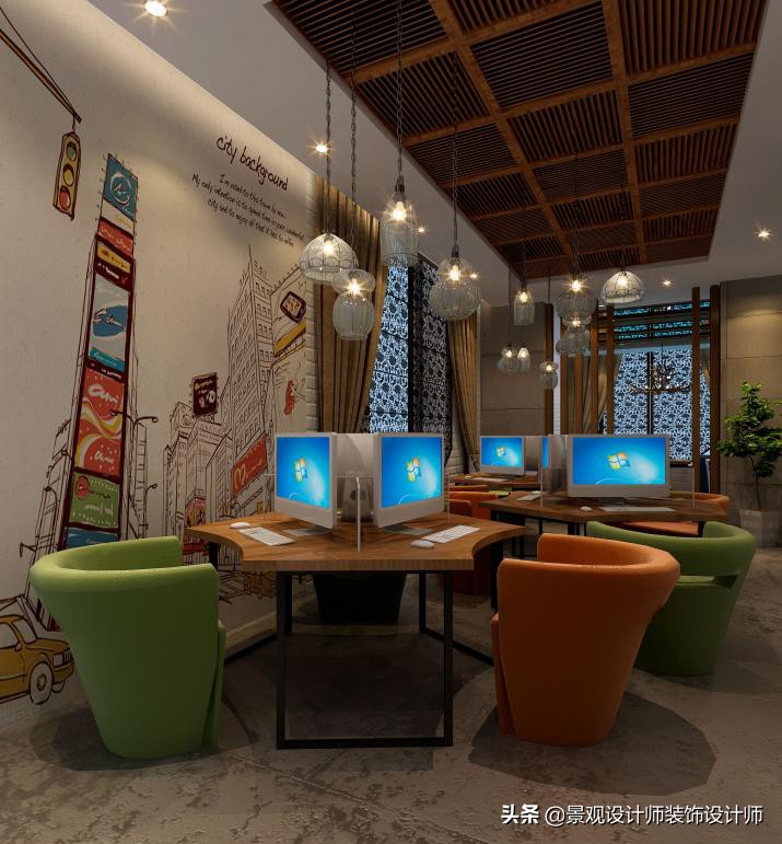 网咖设计效果图,网咖设计图哪找