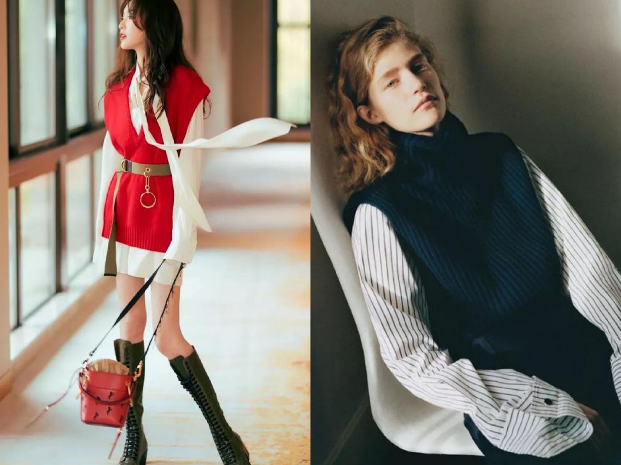 毛衣穿搭与衬衫搭配,冬天毛衣时尚穿法让你秒变小公主