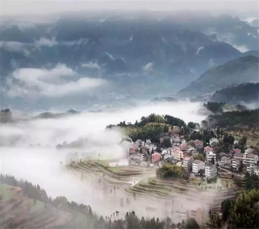 茗岙梯田航拍中国,茗岙梯田仙境