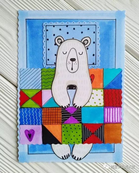 儿童画我有一双巧巧手,花被子儿童画小班