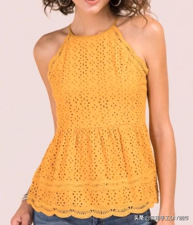 时尚原创设计蕾丝上衣,设计师款棉麻蕾丝上衣夏