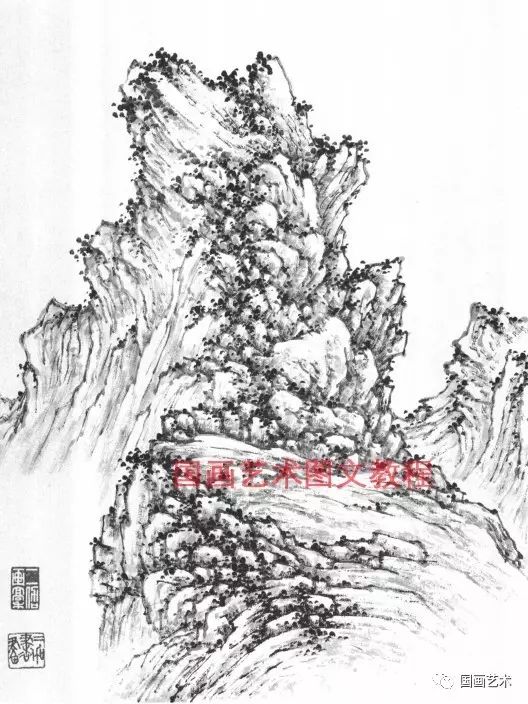 山水画树木基础技法,张际才现代山水画技法视频