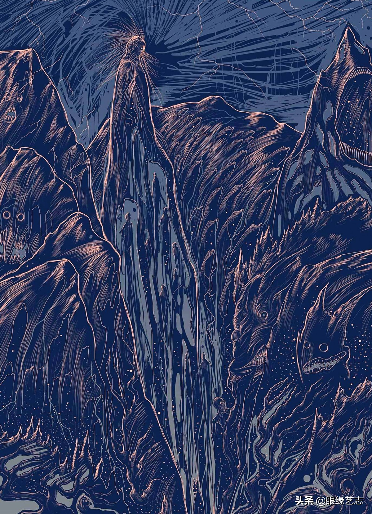 二维宇宙的浓情挣扎：另类的音乐封面插画，穿行暗夜的吟游诗人