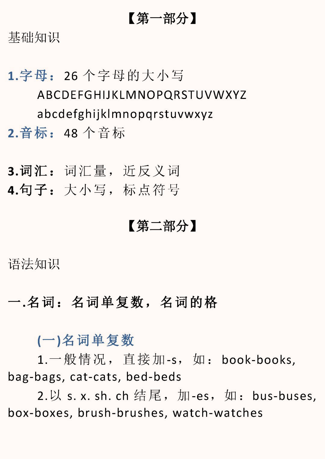 小学1-6年级英语知识大全最全整理,小学英语必背基础知识最全整理