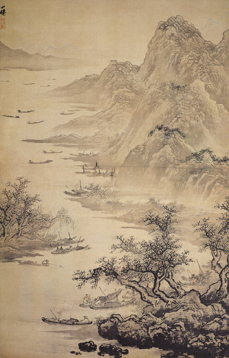 中国传世山水画上中下,明代画家文伯仁山水画40幅欣赏
