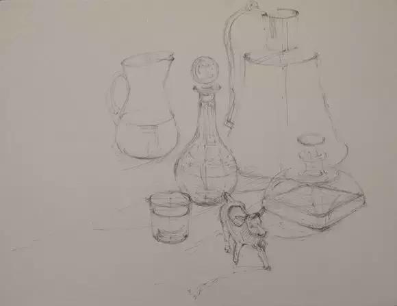 初学者结构素描步骤,酒杯素描绘画步骤