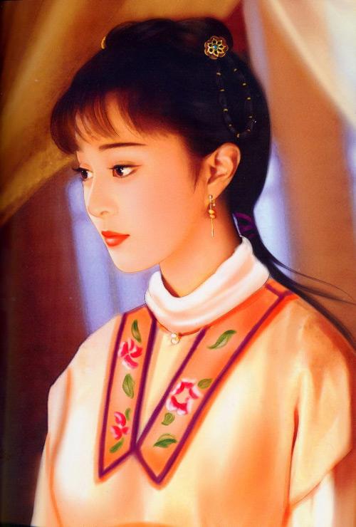 张智尧古装画像手绘,古装女明星图片手绘