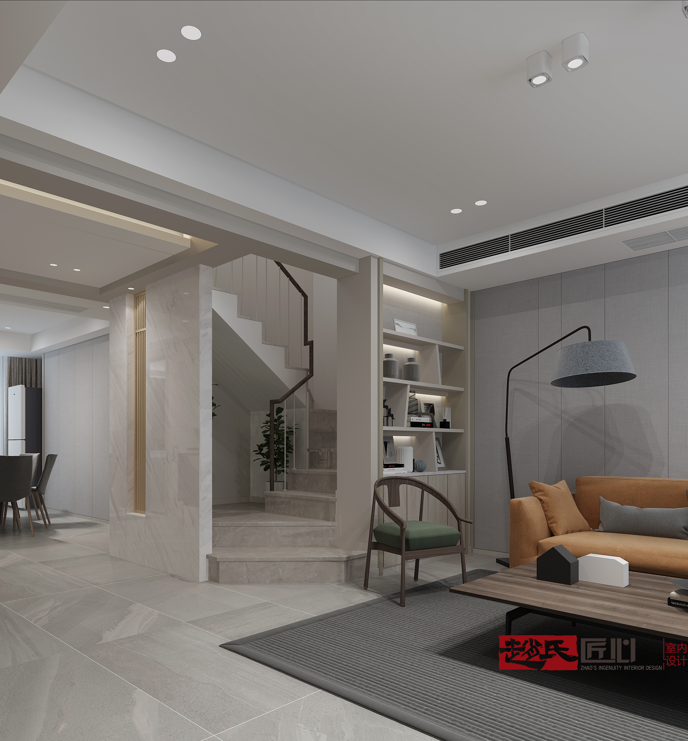 复式楼的楼梯在中间要怎么化解,复式楼梯位置布局设计