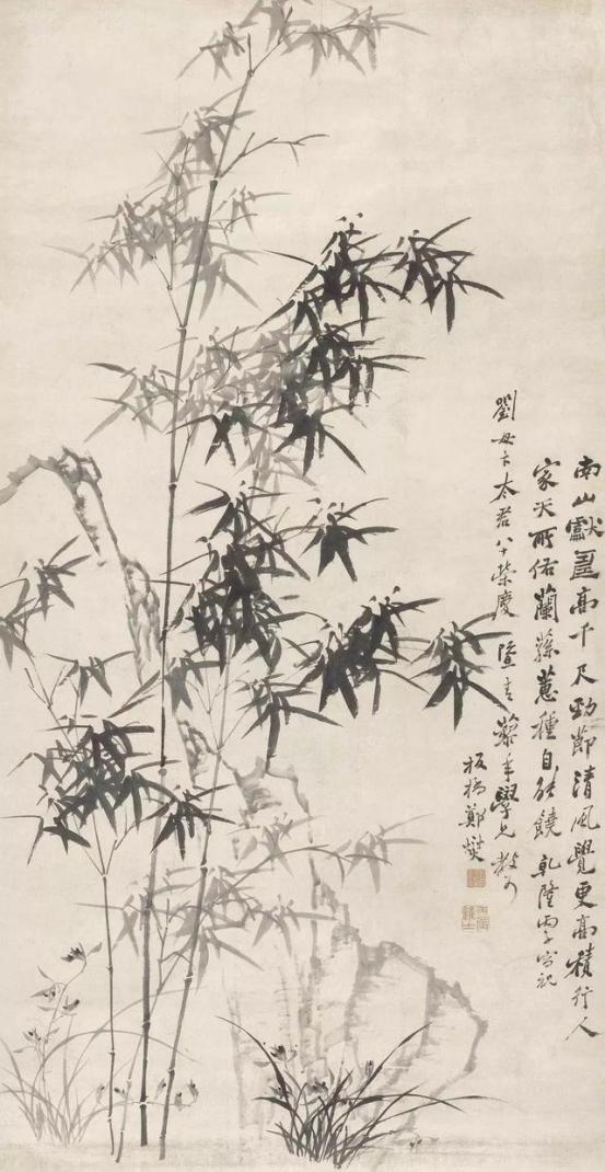 郑板桥听竹图高清大图,郑板桥竹子画欣赏三百字