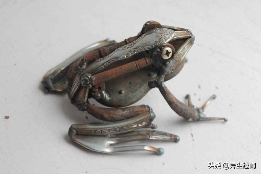 创意废旧零件铁艺雕塑,100种金属工艺品图片大全